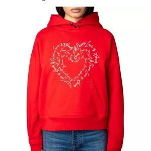 Zadig & Voltaire Mia Heart St-Valentin Hoodie Sweatshirt, size M.